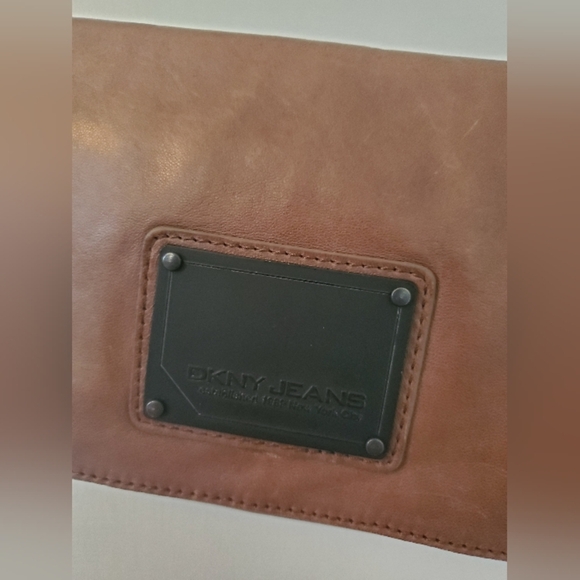 DKNY Jeans – Lamb Leather Clutch/Purse – Brown - Picture 3 of 7